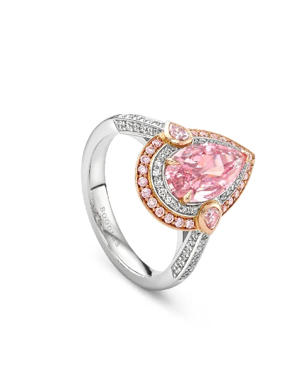 women’s modern engagement rings-Vintage The Eternal Pink Diamond Ring