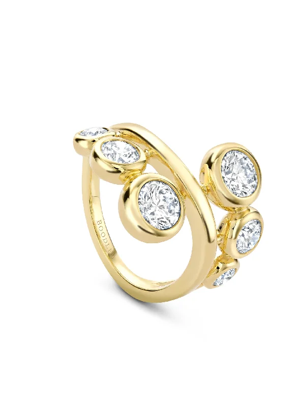 women’s floral engagement rings-Beach Yellow Gold Diamond Ring