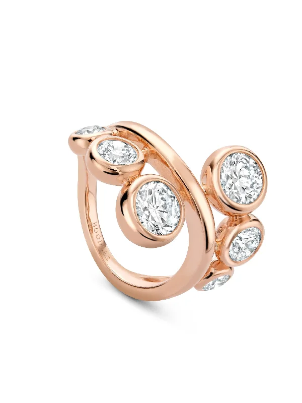 women’s emerald engagement rings-Beach Rose Gold Diamond Ring