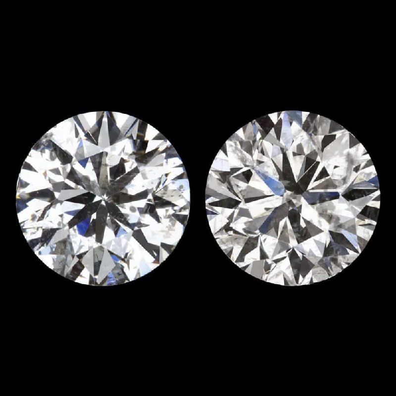 women’s sapphire earrings-2.03ct VERY GOOD CUT DIAMOND STUD EARRINGS ROUND BRILLIANT MATCHING PAIR 2 CARAT