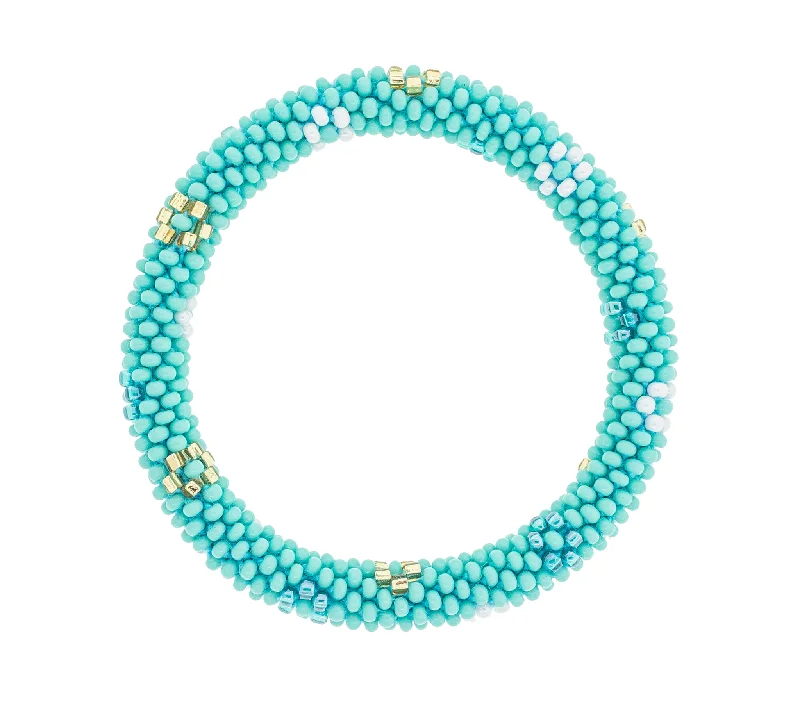 women’s hand-made bracelets-Rollies® (Kids) <br> Aquamarine Flower