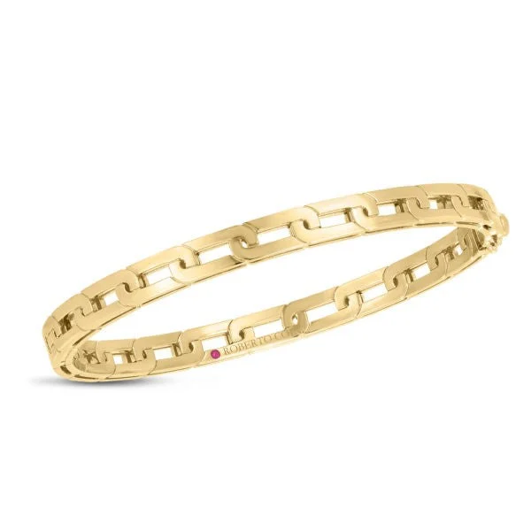 women’s chunky bracelets-18K YELLOW GOLD NAVARRA SLIM BANGLE