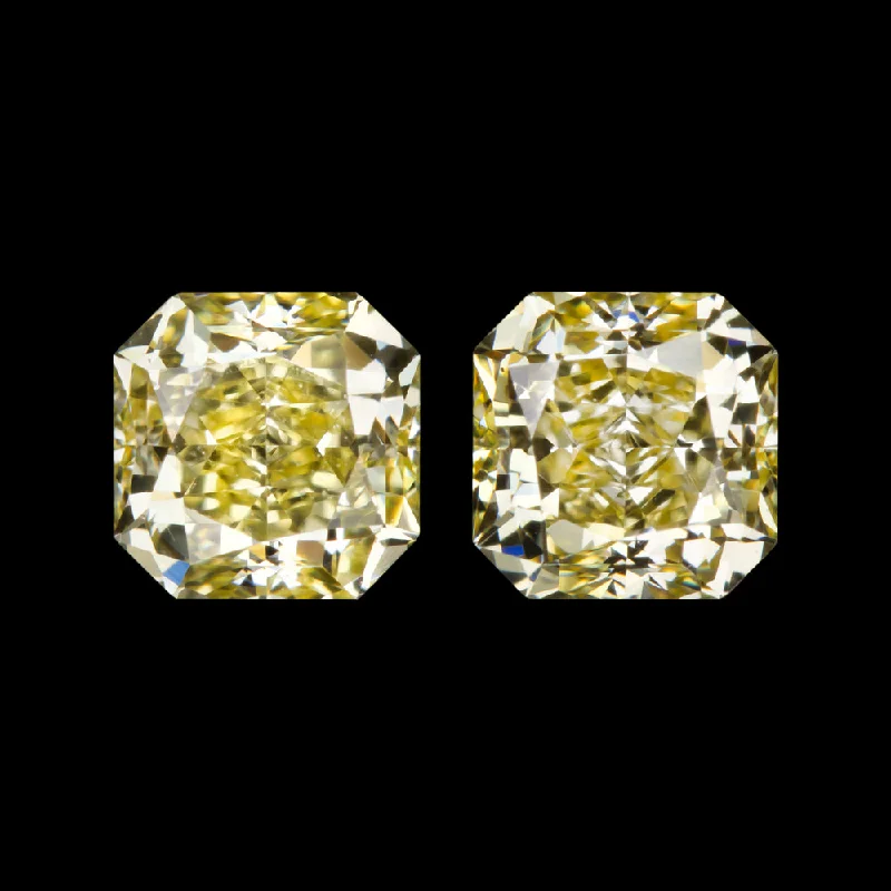 women’s ear jackets-0.56ct FANCY YELLOW VS DIAMOND STUD EARRINGS RADIANT CUT PAIR NATURAL 1/2 CARAT