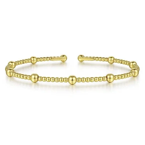 women’s multi-colored bracelets-14K Yellow Gold Bujukan Split Bangle