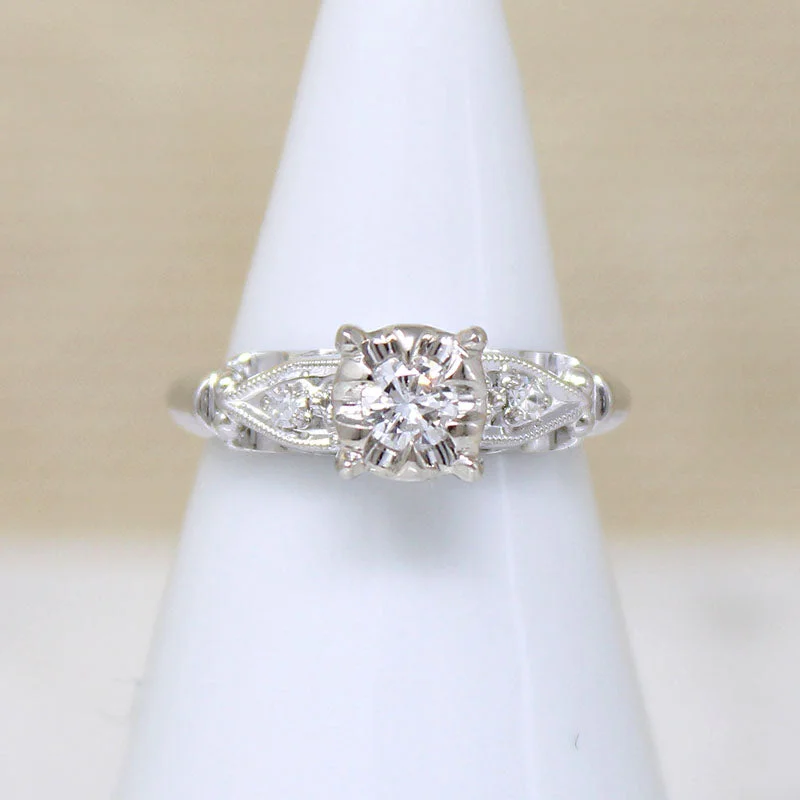 women’s vintage-inspired engagement rings-Darling Details New Old Stock Diamond Ring