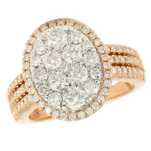 women’s band rings-14KR 2.00CTW DIAMOND CLUSTER RING