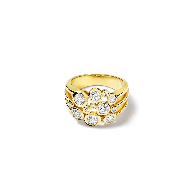 women’s simple rings-Cirkel Ring 18ct Yellow Gold - Diamond