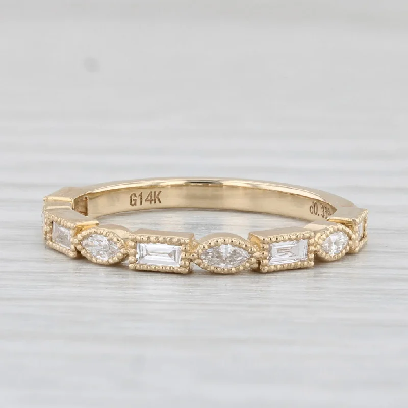 women’s vintage-inspired engagement rings-New 0.35ctw Stackable Diamond Ring 14k Yellow Gold Size 6.5 Wedding Band