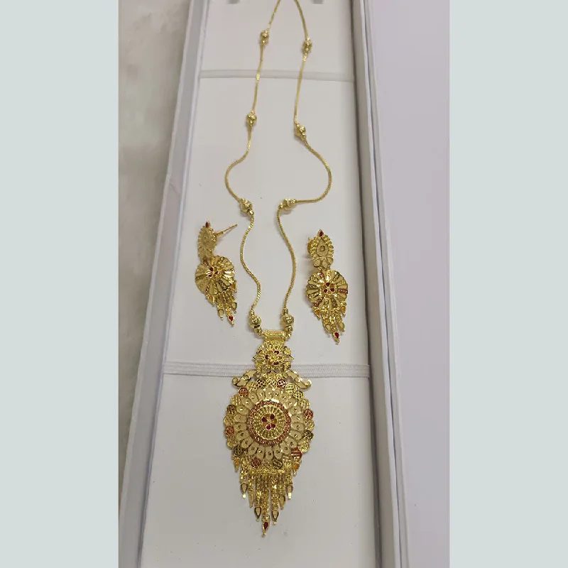 women’s wedding pendant necklaces-Pari Art Jewellery Forming Long Necklace Set