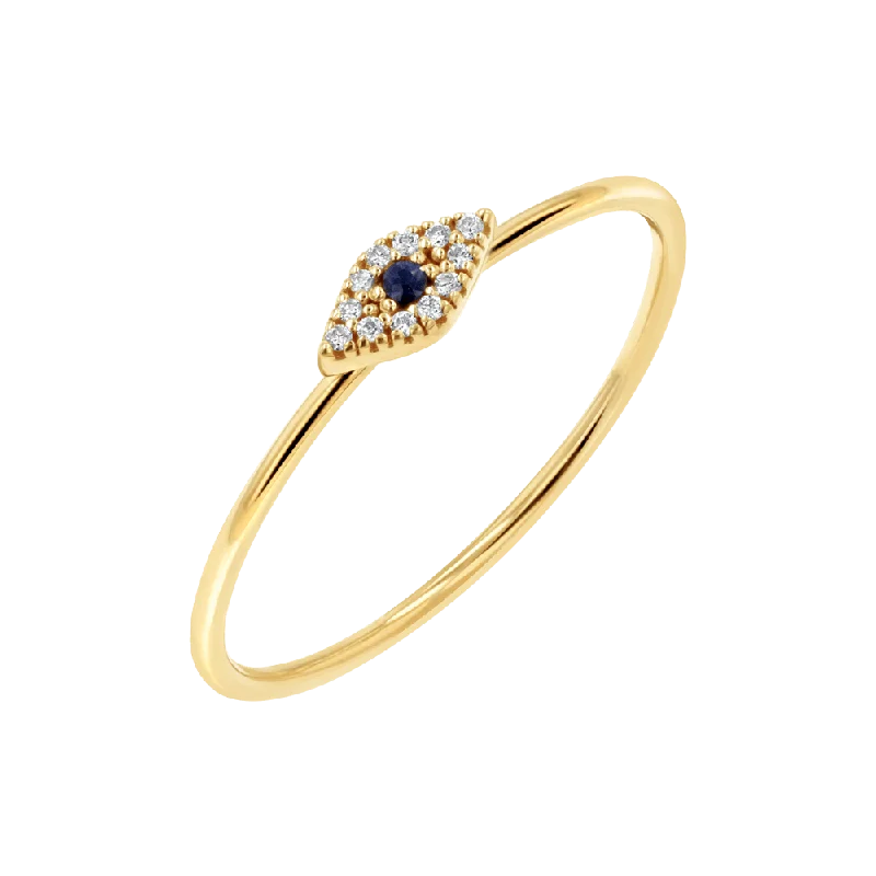 women’s geometric engagement rings-Petit Evil Eye Diamond Ring