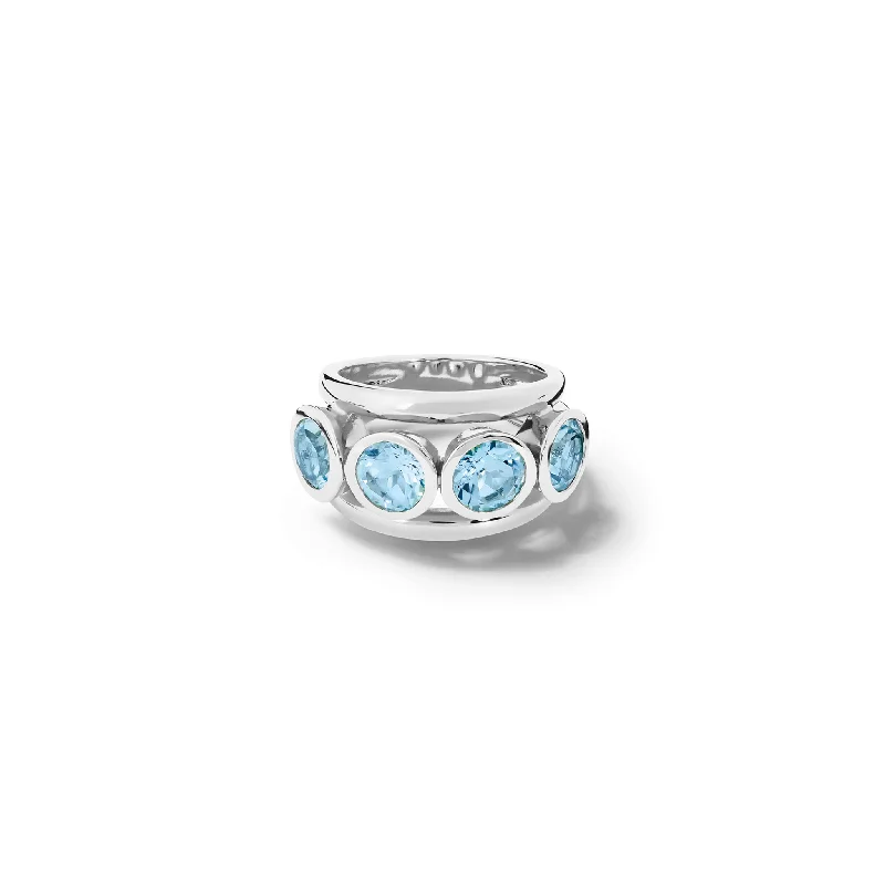 women’s birthstone rings for her-Aeneus Classic Ring Silver - Blue Topaz