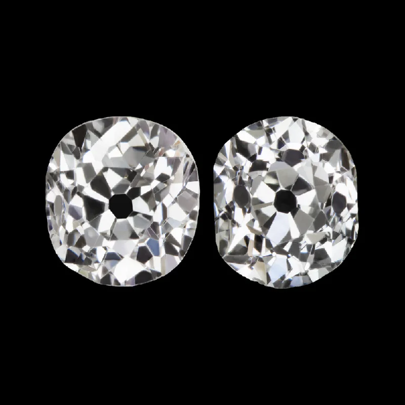 women’s dangly earrings-0.68c OLD MINE CUT DIAMOND STUD EARRINGS G-H VS ANTIQUE PAIR LOOSE NATURAL 2/3ct