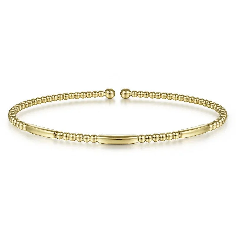 women’s boho bracelets-14K Yellow Gold Bujukan Open Bangle