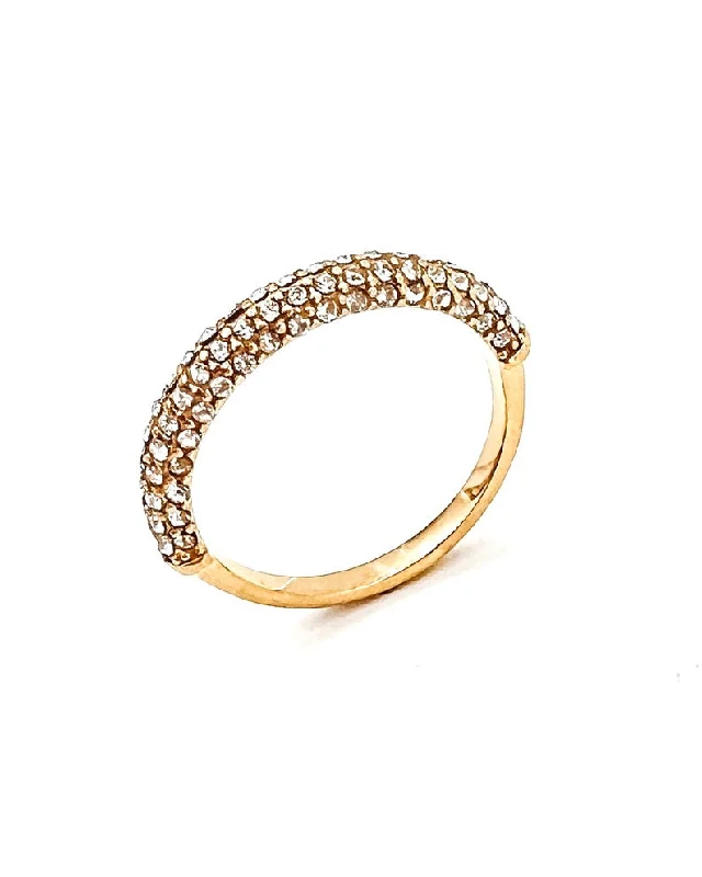 women’s halo engagement rings-Rosemary Crystal Gold Ring