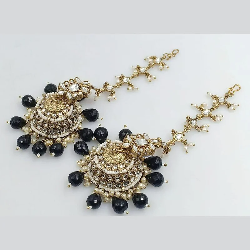 women’s halo stud earrings-Rani Sati Jewels Gold Plated Crystal Stone Kanchain Jhumki Earrings