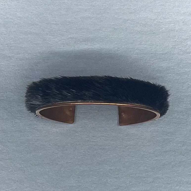 women’s simple bracelets-Cuff - Hoover Girls; Seal Fur, Copper