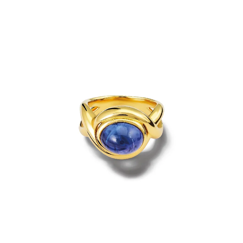 women’s infinity rings-Severine Small Ring 18ct Yellow Gold - Tanzanite