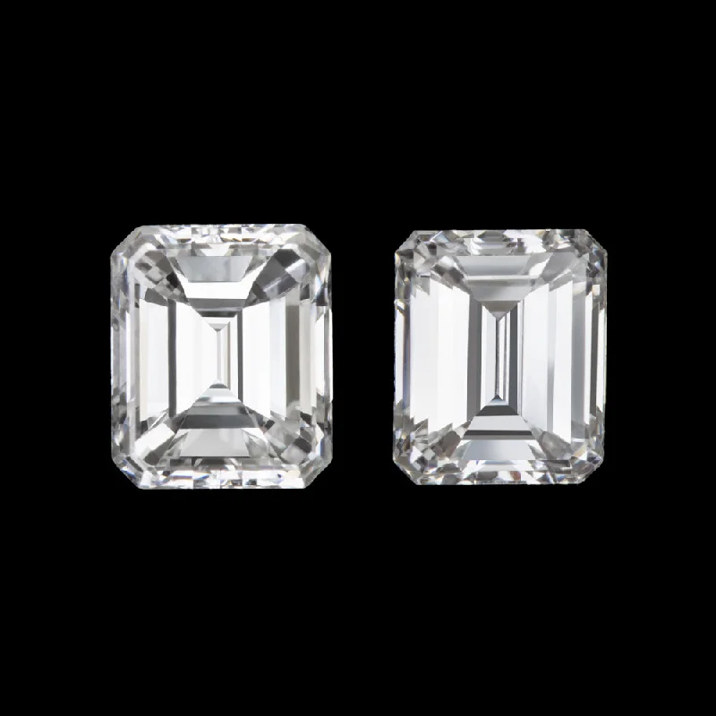 women’s luxury diamond earrings-0.81ct VINTAGE EMERALD CUT G-H VS1 DIAMOND PAIR STUD EARRINGS NATURAL LOOSE 3/4