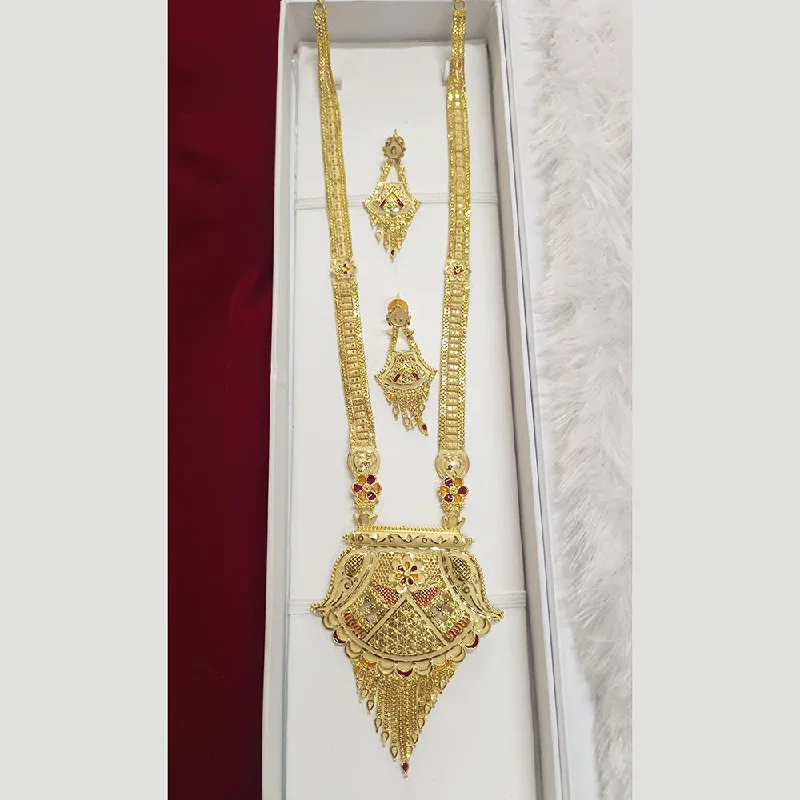 women’s wedding pendant necklaces-Pari Art Jewellery Forming Long Necklace Set