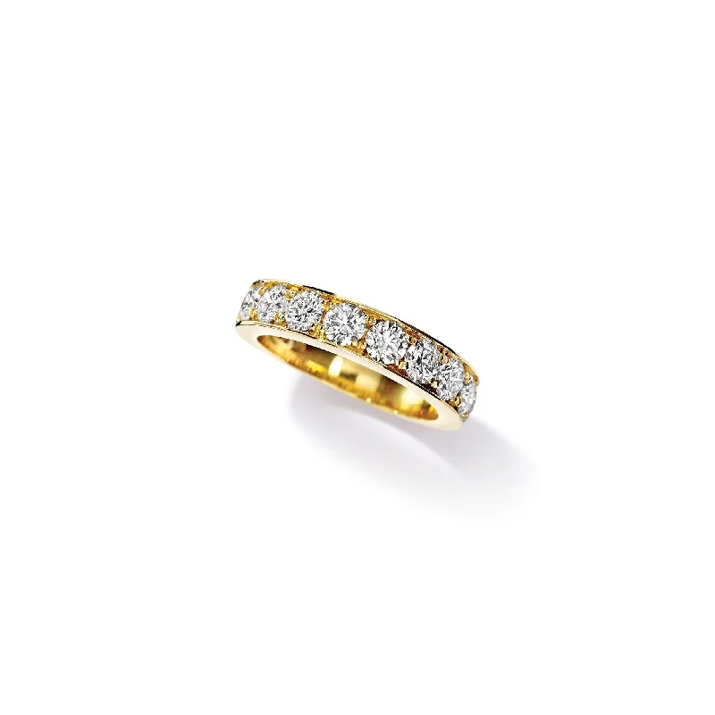 women’s trendy rings-Angelica Half Eternity Ring 18ct Yellow Gold - Diamond