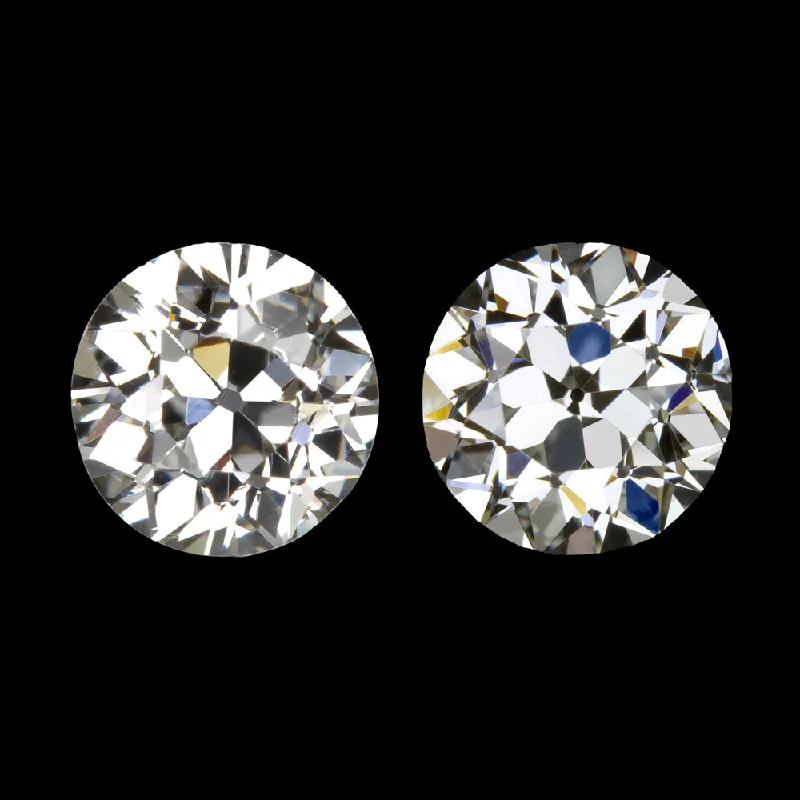 women’s fine jewelry earrings-OLD EUROPEAN CUT DIAMOND STUD EARRINGS 1.5 CARAT PAIR CERTIFIED I-J VS VINTAGE