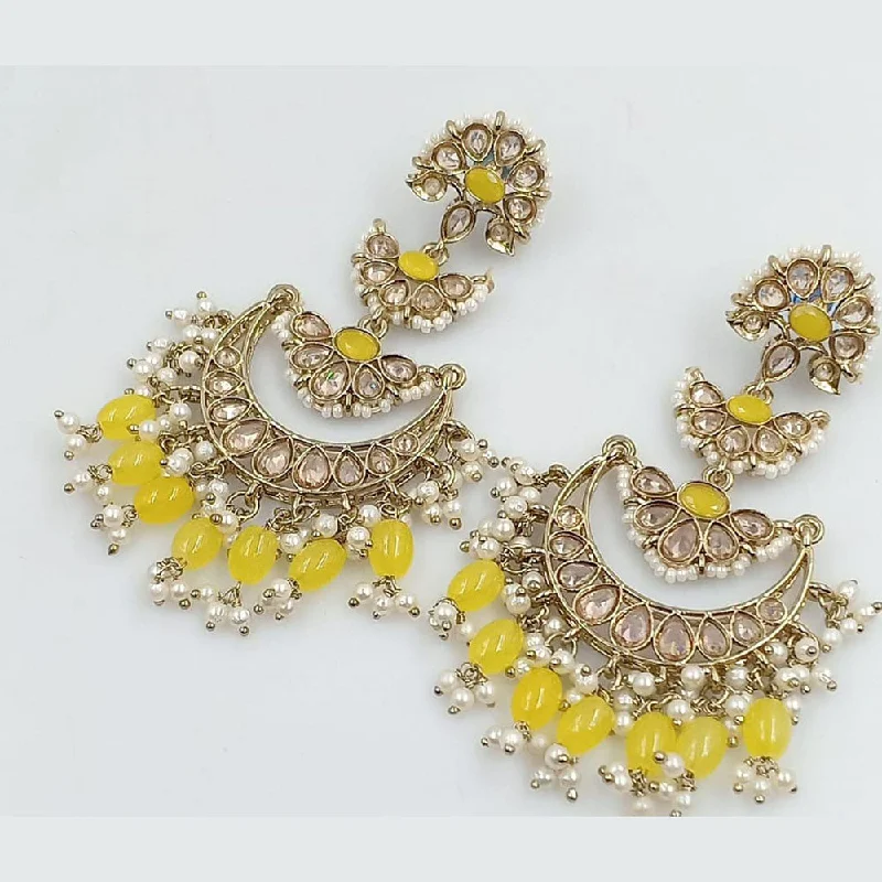 women’s crystal drop earrings-Manisha Jewellery Gold Plated Crystal Stone Dangler Earrings