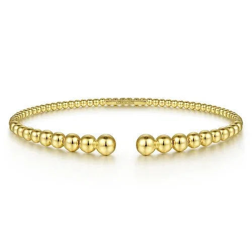 women’s delicate bangles-14K Yellow Gold Bujukan Open Bangle