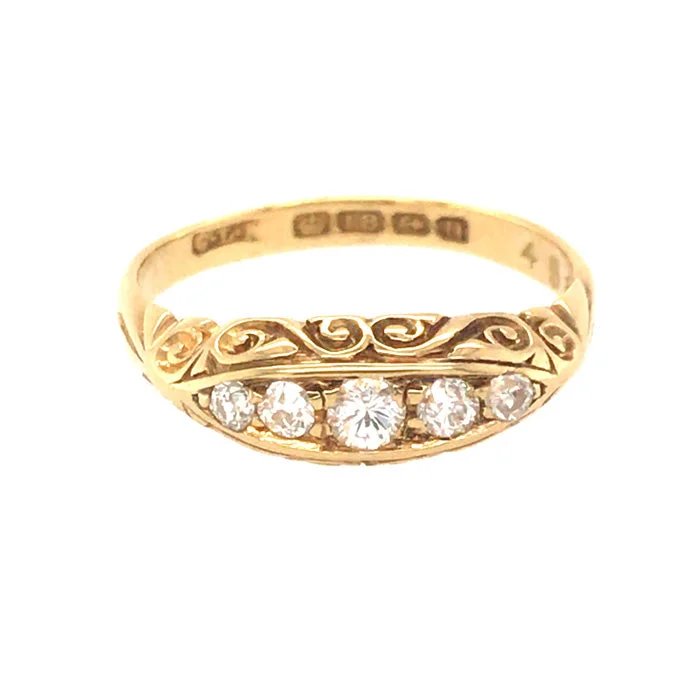 women’s yellow gold diamond engagement rings-Antique Diamond Ring