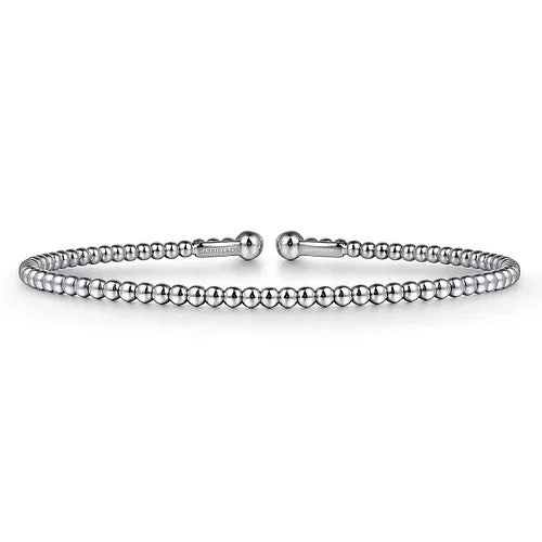 women’s fashion statement bracelets-14K White Gold Bujukan Split Bangle