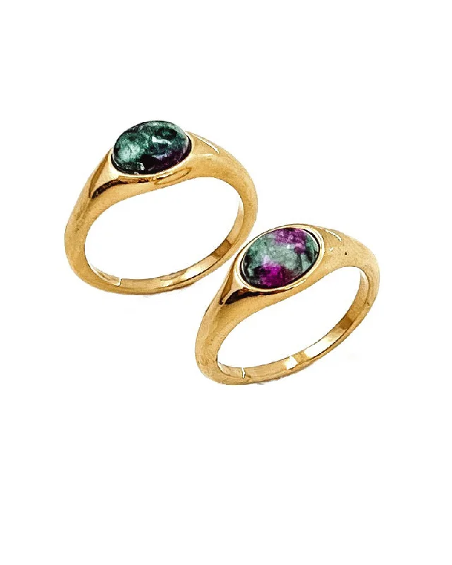 women’s art deco rings-Rally Stone Gold Ring