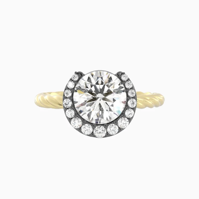 women’s classic solitaire engagement rings-Horseshoe Encrusted Diamond Ring