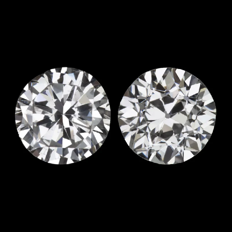 women’s rhinestone earrings-0.75c OLD EUROPEAN CUT DIAMOND STUD EARRINGS F-G SI VINTAGE MATCHING PAIR ESTATE