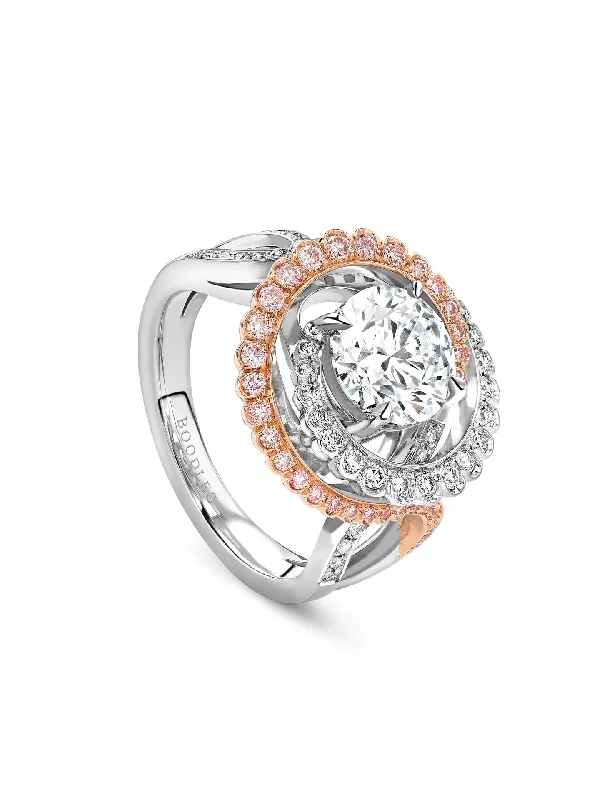 women’s alternative engagement rings-A Family Journey Monaco Pink Diamond Ring