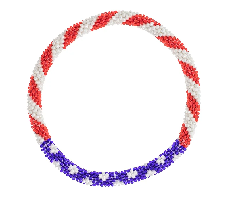 women’s sterling silver bangles-Roll-On® Anklet <br> Stars & Stripes