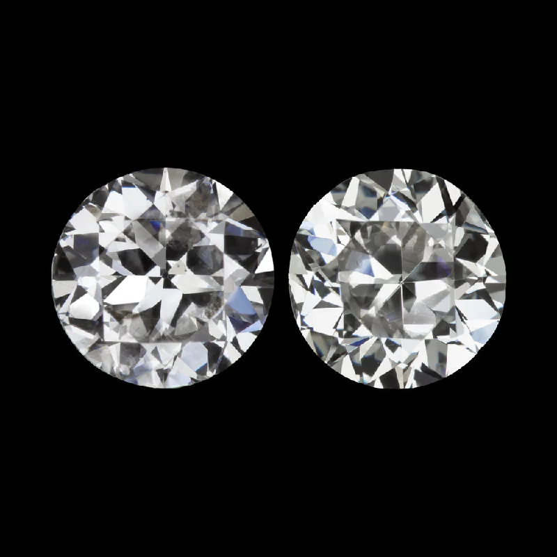 women’s chic earrings-0.51c OLD TRANSITIONAL CUT DIAMOND STUD EARRINGS E-F SI1-SI2 MATCHING PAIR 1/2ct