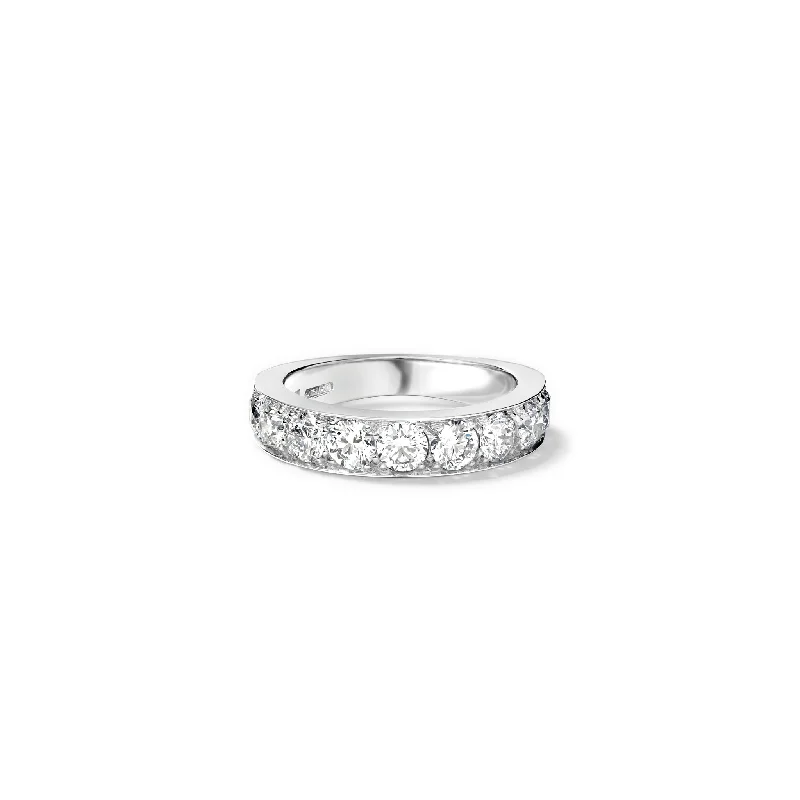 women’s adjustable rings-Angelica Half Eternity Ring 18ct White Gold - Diamond