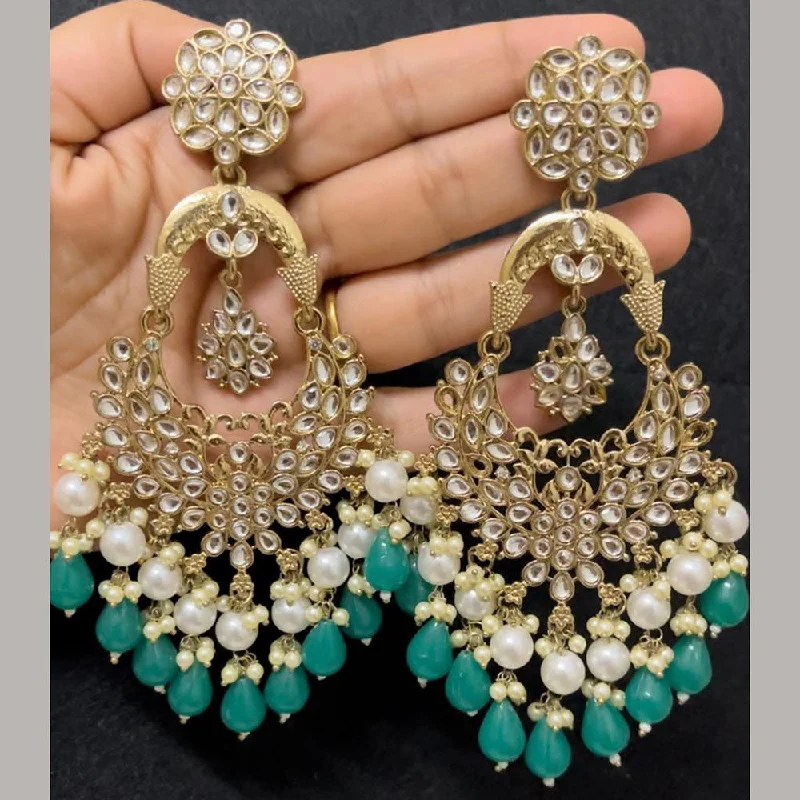 women’s elegant earrings-ShringarStreet Gold Plated Kundan Stone And Pearl Dangler Earrings