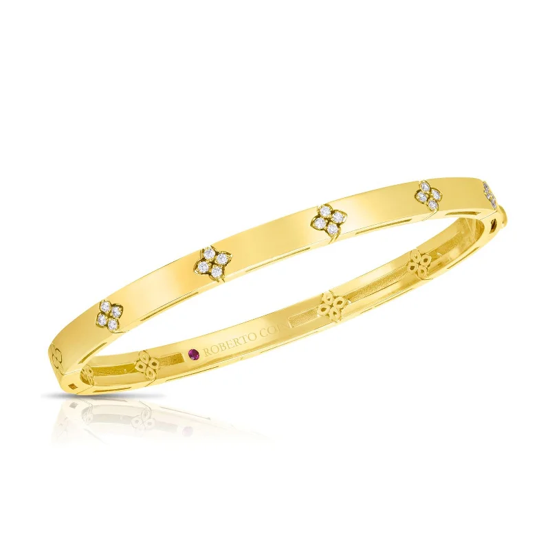 women’s rose gold bracelets-18k Yellow Gold 0.15cttw Diamond Love in Verona Bangle