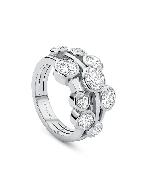 women’s romantic engagement rings-Raindance Medium Platinum Diamond Ring