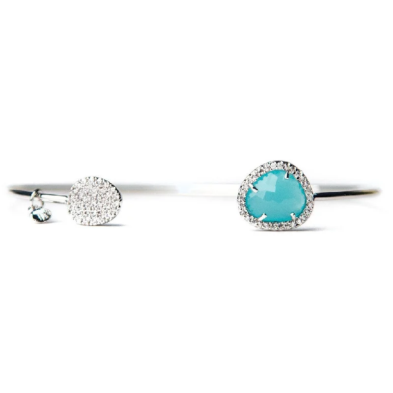 women’s trendy bracelets-Pave Silver Mint