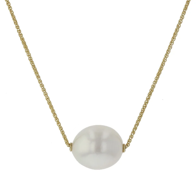 women’s tennis necklaces-Floating White South Sea Pearl Necklace