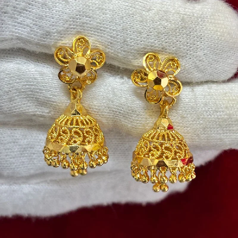 women’s gemstone earrings-Pari Art Jewellery Forming Gold Jhumki Earrings