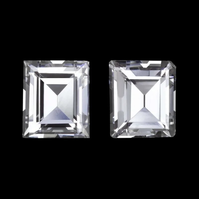 women’s classic earrings-0.72ct F VVS VINTAGE CARRE CUT DIAMOND PAIR ACCENT STONES STUD EARRINGS BAGUETTE