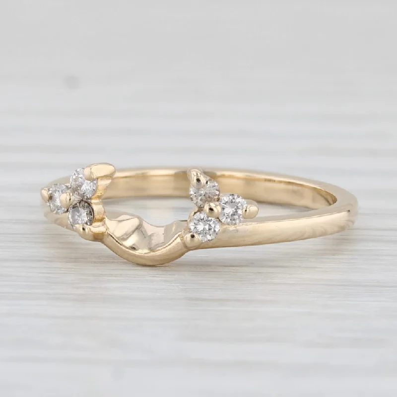 women’s luxury engagement rings-0.15ctw Diamond Ring Guard Enhancer 14k Yellow Gold Size 6.75