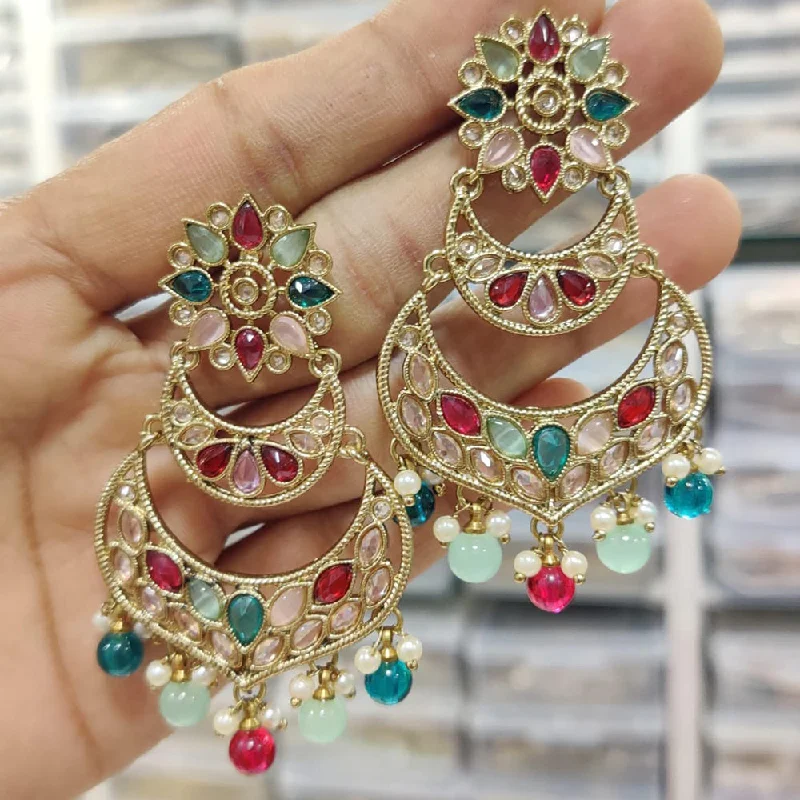 women’s designer earrings-Manisha Jewellery Gold Plated Crystal Stone Dangler Earrings