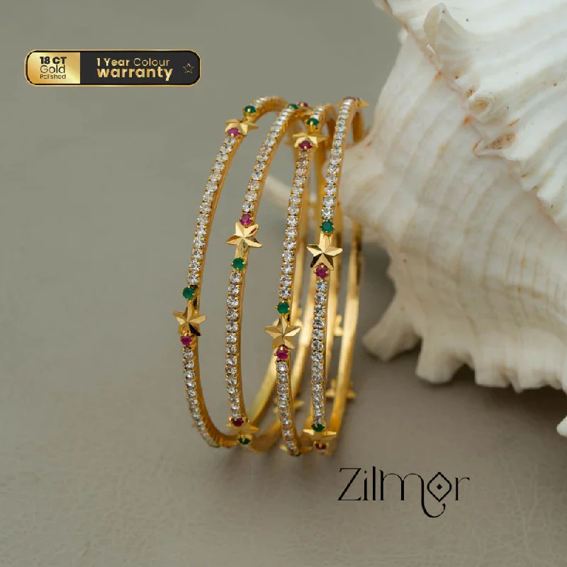 women’s silver bangles-KF101663 - Gold Plated AD Bangles