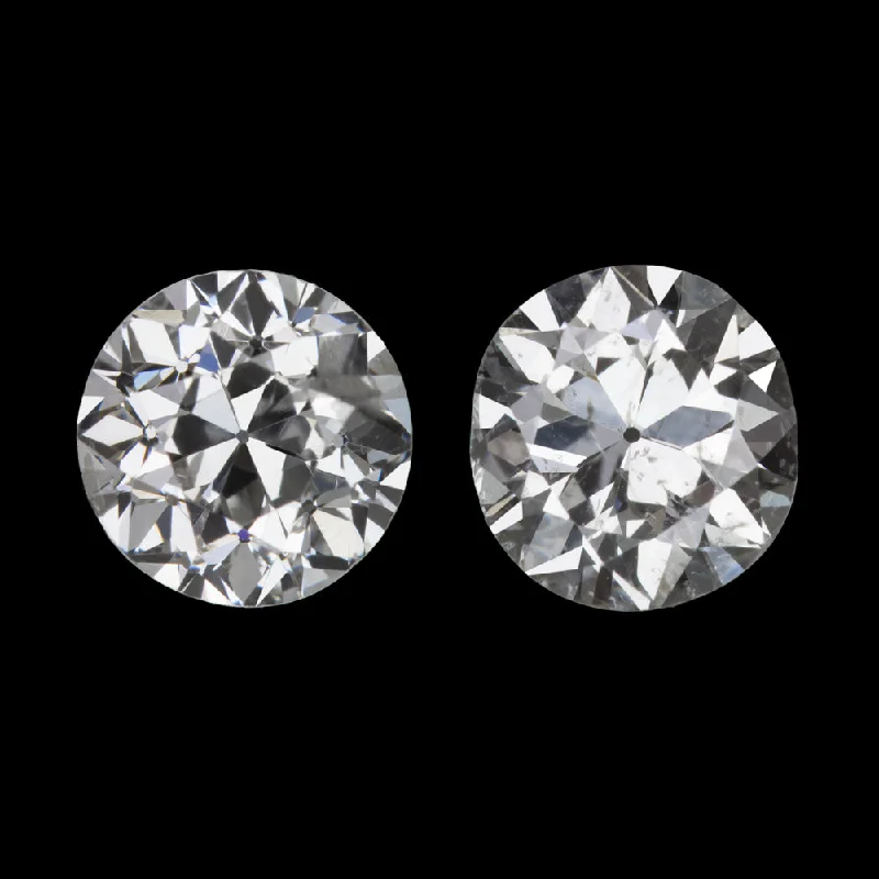 women’s luxury earrings-0.94ct OLD EUROPEAN CUT DIAMOND STUD EARRINGS F-G SI2 VINTAGE PAIR NATURAL 1ct