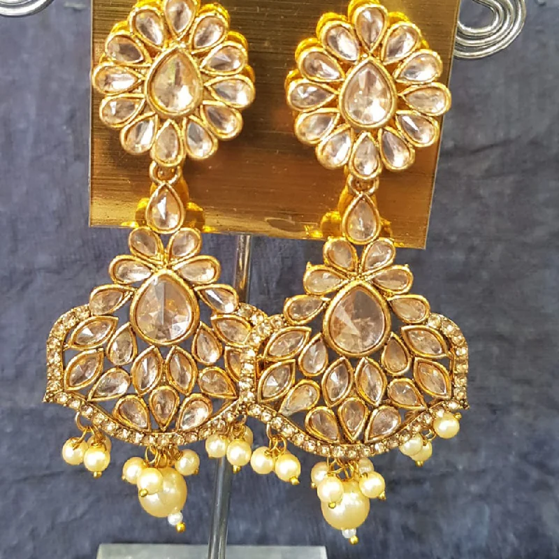 women’s hoop earrings set-Shreeji Gold Plated Crystal Stone Dangler Earrings