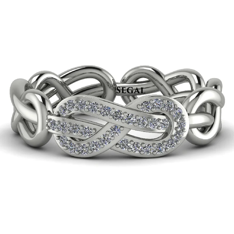 women’s matching engagement rings-Knot Infinity Diamond Ring - Josephine No. 3