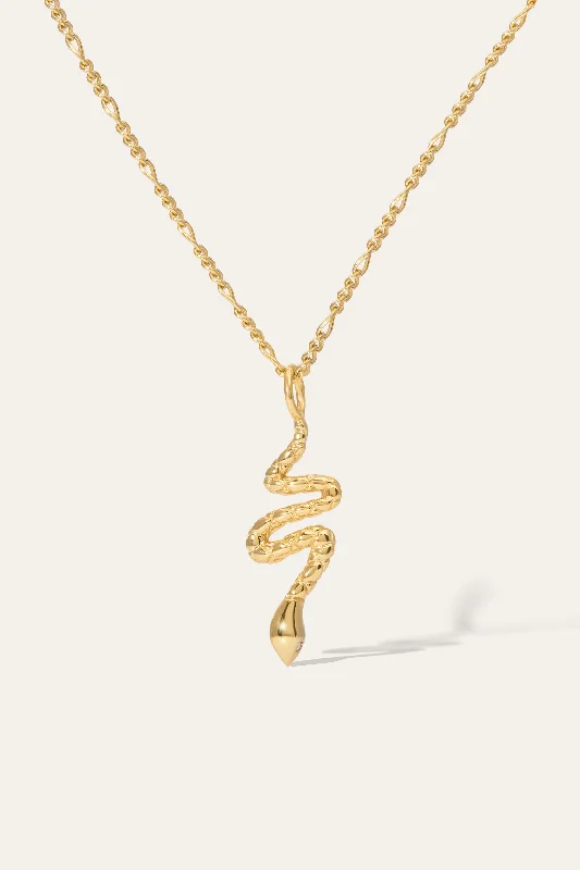 women’s delicate necklaces-Medium Snake Gold Vermeil Necklace